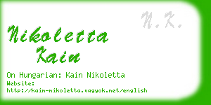 nikoletta kain business card